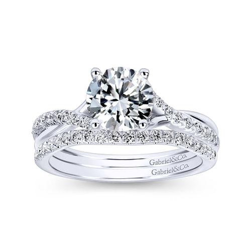 Leigh - Platinum Round Diamond Twisted Shank Engagement Ring - 0.14 ct - Shot 4