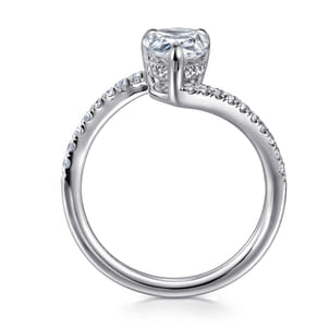 Leina - 14K White Gold Pear Shape Hidden Halo Bypass Engagement Ring