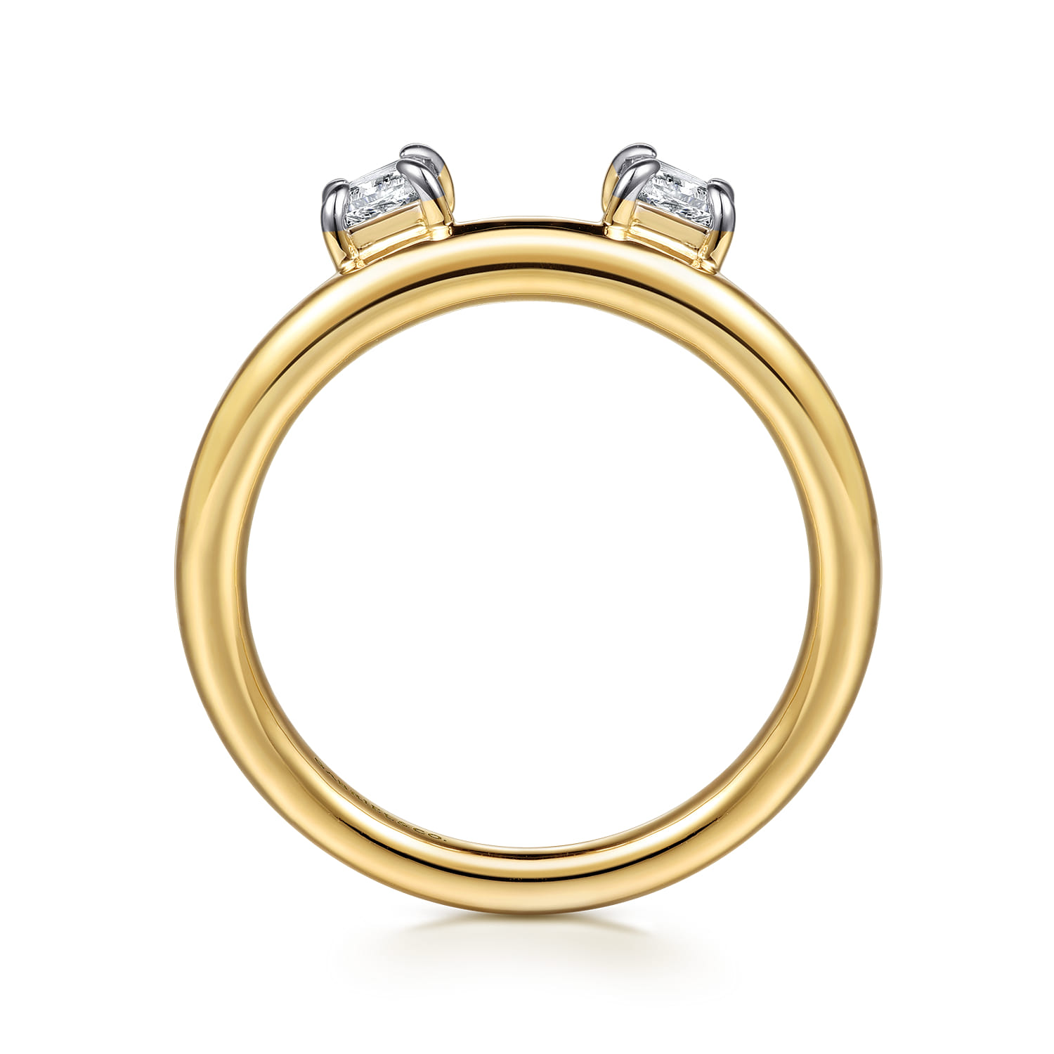 Enhancer Wedding Ring in 14k Yellow Gold with  Natural Diamond at Gabriel & Co. - Shot 2