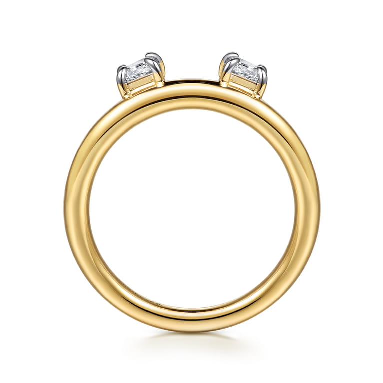Enhancer Wedding Ring in 14k Yellow Gold with  Natural Diamond at Gabriel & Co. - Shot 2