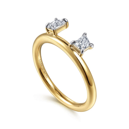 Lela - 14K Yellow Gold Trapezoid Diamond Enhancer