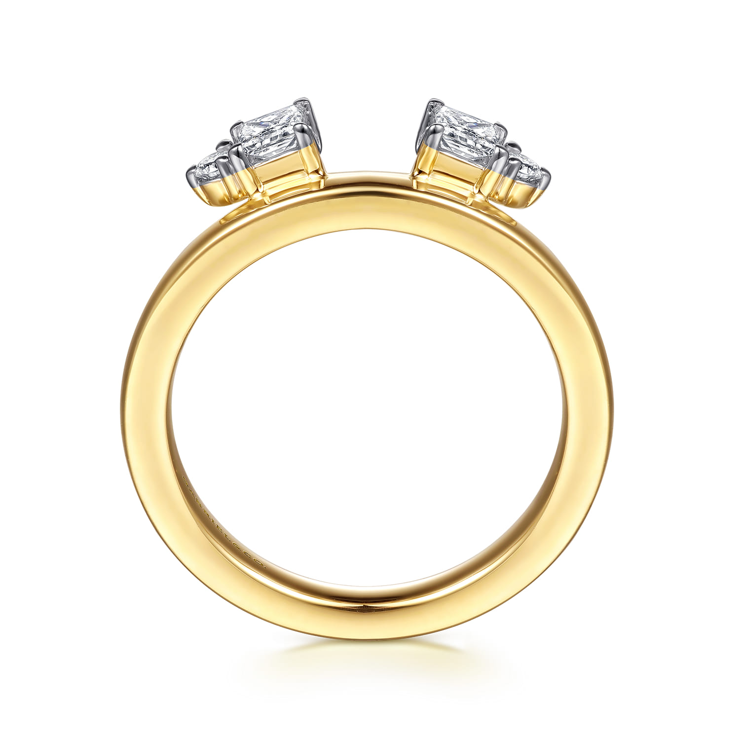 Enhancer Wedding Ring in 14k Yellow Gold with Princess Cut Natural Diamond at Gabriel & Co. - Shot 2