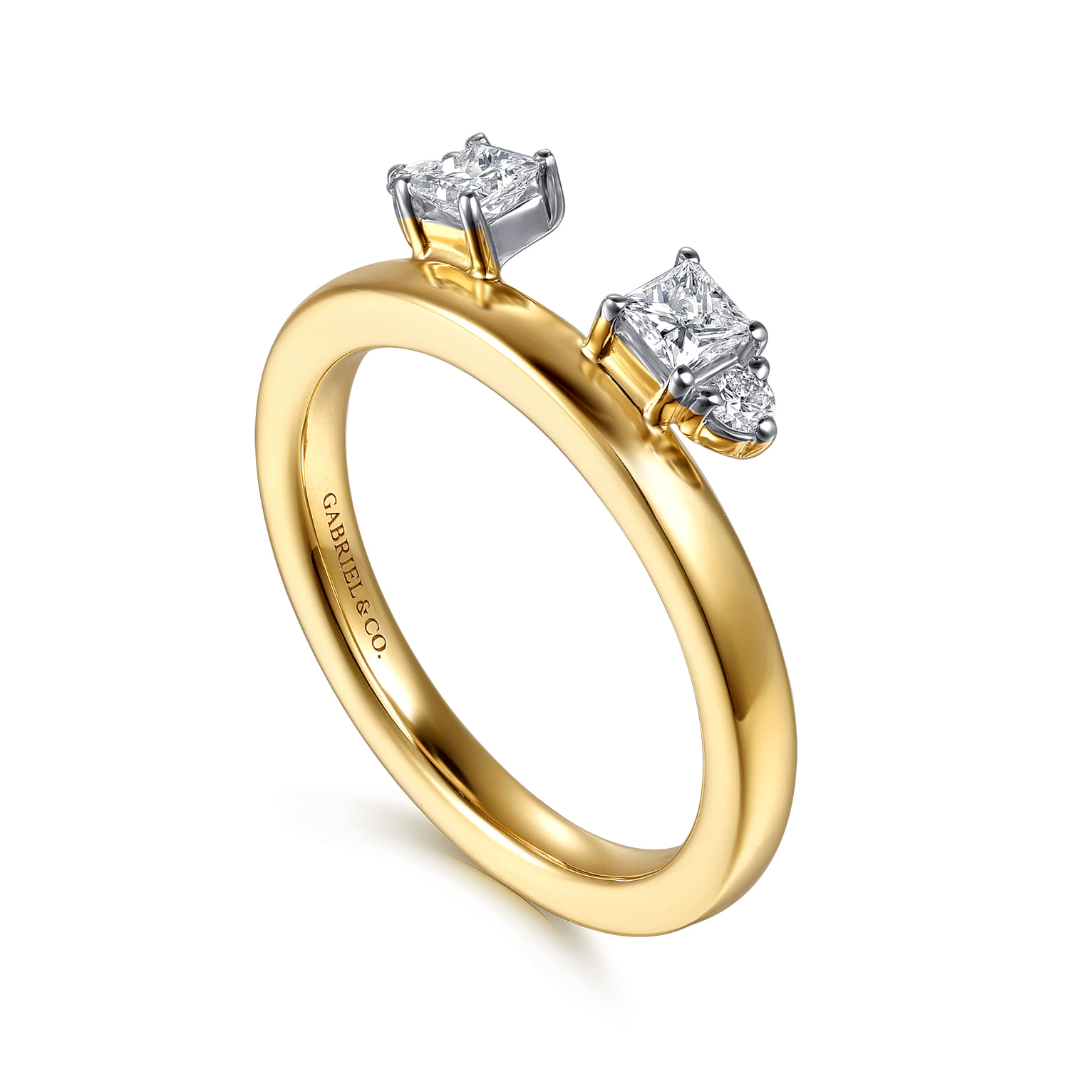 Enhancer Wedding Ring in 14k Yellow Gold with Princess Cut Natural Diamond at Gabriel & Co. - Shot 3