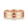 Leo - 14K Rose Gold 8mm Mens Wedding Band in Satin Finish