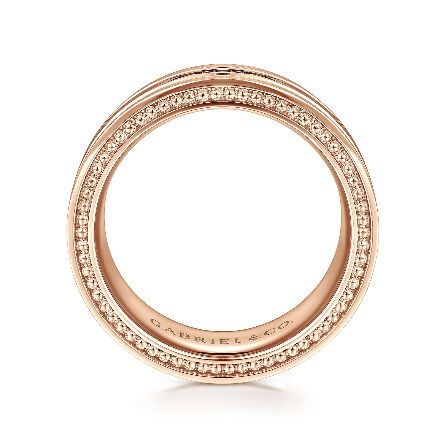 Leo - 14K Rose Gold 8mm Mens Wedding Band in Satin Finish