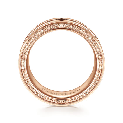Leo - 14K Rose Gold 8mm Mens Wedding Band in Satin Finish