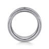 Leo - 14K White Gold 8mm - Carved Men's Wedding Band in Satin Finish