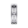 Leo - 14K White Gold 8mm - Carved Men's Wedding Band in Satin Finish