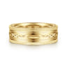 Leo - 14K Yellow Gold 8mm Mens Wedding Band in Satin Finish