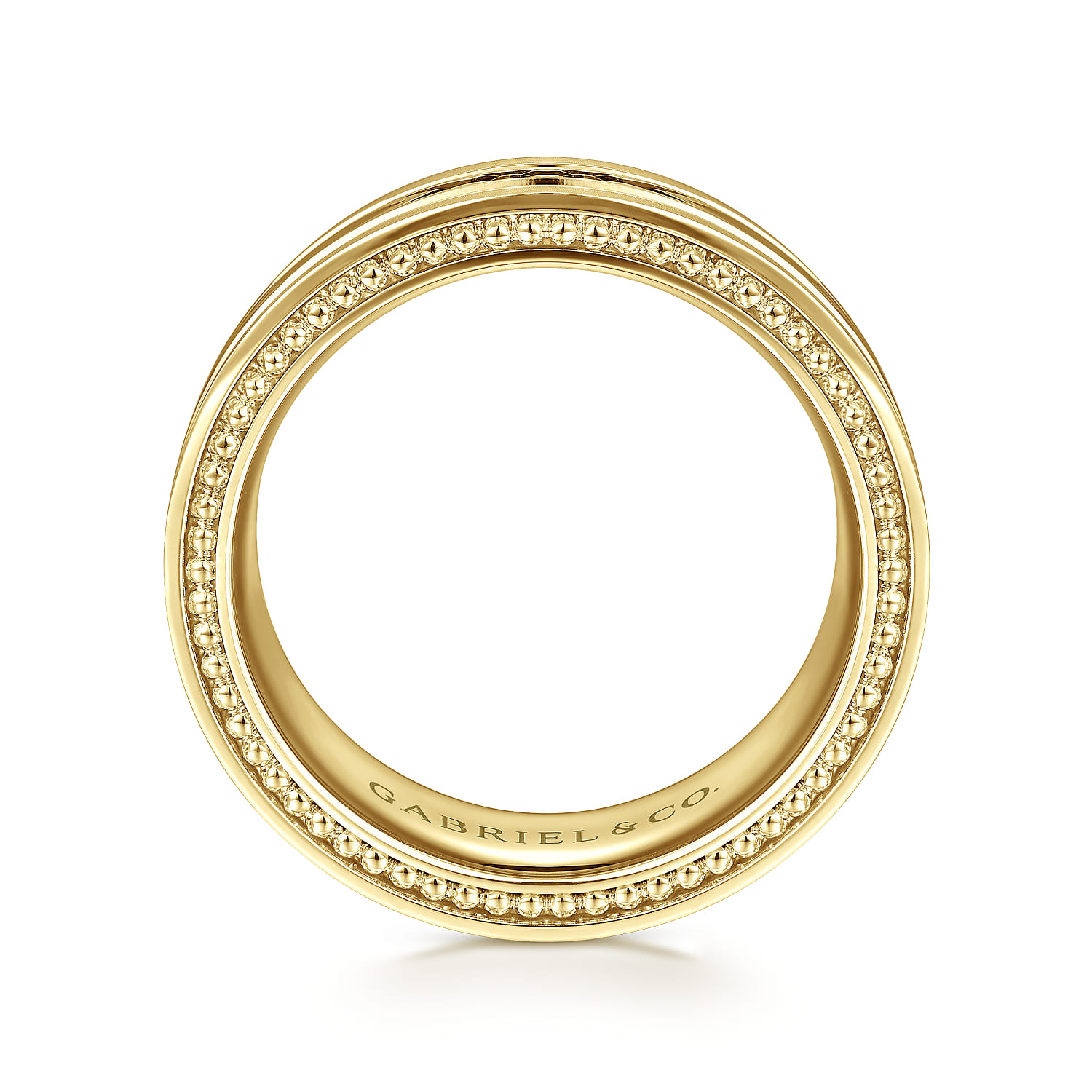 Leo - 14K Yellow Gold 8mm Mens Wedding Band in Satin Finish