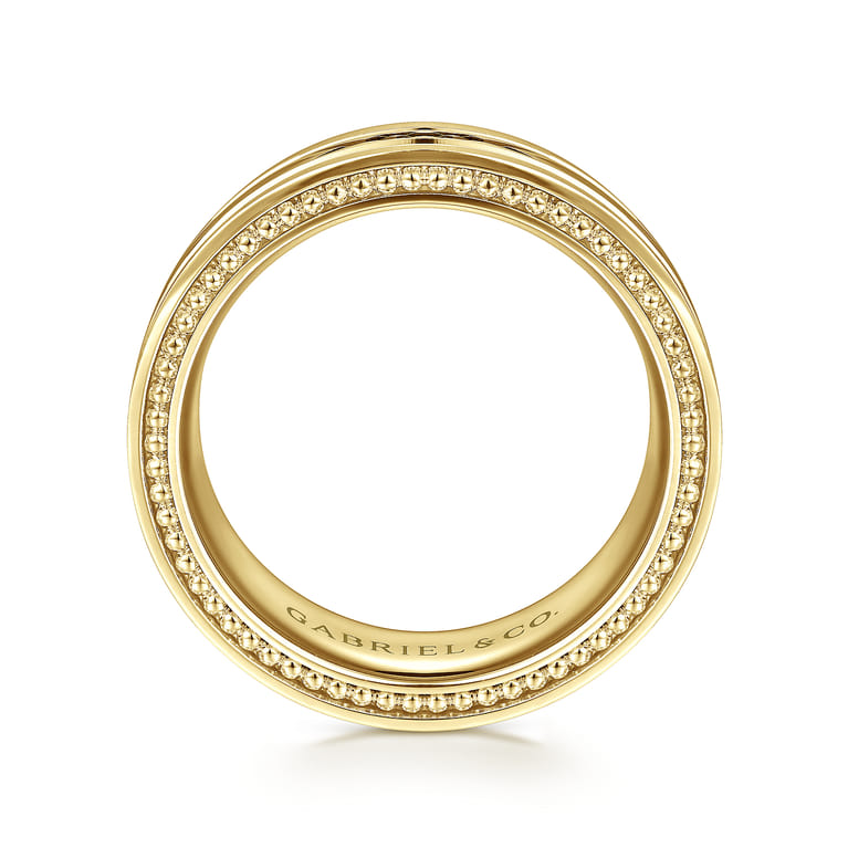 Leo - 14K Yellow Gold 8mm Mens Wedding Band in Satin Finish - Shot 2