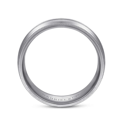 Leonardo - 14K White Gold 8mm - Men's Wedding Band in Satin Finish