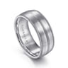 Leonardo - 14K White Gold 8mm - Men's Wedding Band in Satin Finish