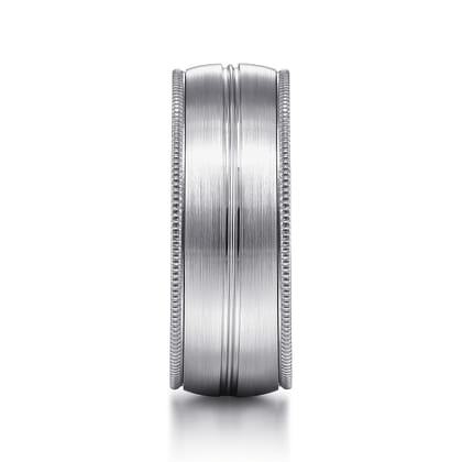 Leonardo - 14K White Gold 8mm - Men's Wedding Band in Satin Finish