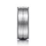 Leonardo - 14K White Gold 8mm - Men's Wedding Band in Satin Finish