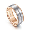 Leonardo - 14K White-Rose Gold 8mm - Men's Wedding Band in Satin Finish