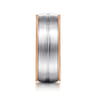 Leonardo - 14K White-Rose Gold 8mm - Men's Wedding Band in Satin Finish