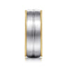 Leonardo - 14K White-Yellow Gold 8mm - Men's Wedding Band in Satin Finish