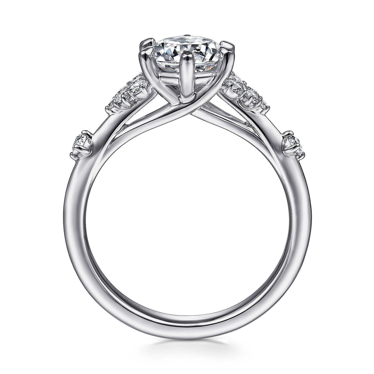 Leonora - 14K White Gold Round Diamond Engagement Ring - 0.23 ct - Shot 2