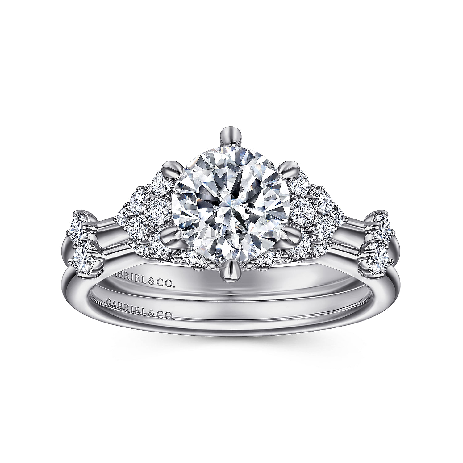 Leonora - 14K White Gold Round Diamond Engagement Ring - 0.23 ct - Shot 4