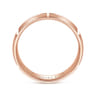 Levi - 14K Rose Gold 6mm - Carved Station Men's Wedding Band in Satin Finish