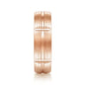 Levi - 14K Rose Gold 6mm - Carved Station Men's Wedding Band in Satin Finish
