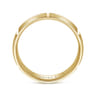 Levi - 14K Yellow Gold 6mm - Carved Station Men's Wedding Band in Satin Finish