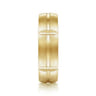 Levi - 14K Yellow Gold 6mm - Carved Station Men's Wedding Band in Satin Finish