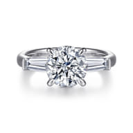 Lia - 14K White Gold Round Three Stone Diamond Engagement Ring
