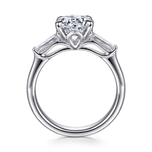 Lia - 14K White Gold Round Three Stone Diamond Engagement Ring