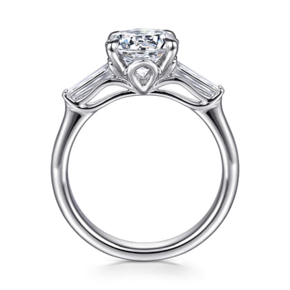 Lia - 14K White Gold Round Three Stone Diamond Engagement Ring