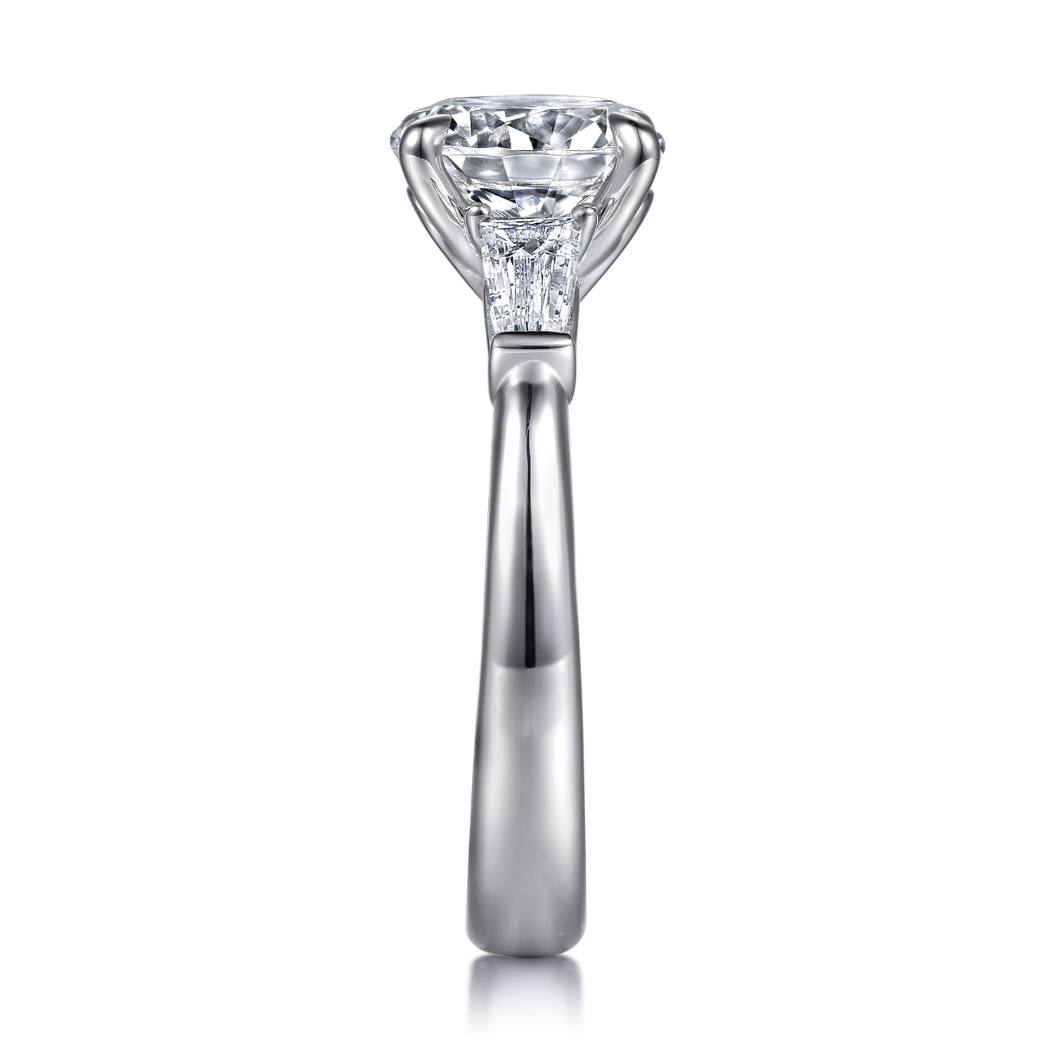 Lia - 14K White Gold Round Three Stone Diamond Engagement Ring