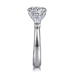 Lia - 14K White Gold Round Three Stone Diamond Engagement Ring