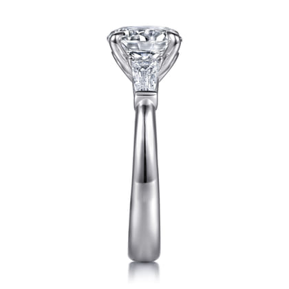 Lia - 14K White Gold Round Three Stone Diamond Engagement Ring