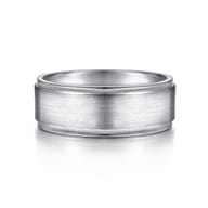 Liam - 14K White Gold 8mm - Men's Wedding Band in Satin Finish