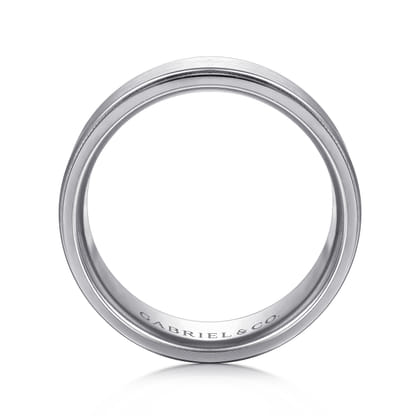 Liam - 14K White Gold 8mm - Men's Wedding Band in Satin Finish
