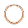 Liam - 14K White-Rose Gold 8mm - Two Tone Men's Wedding Band in Satin Finish