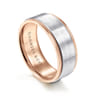 Liam - 14K White-Rose Gold 8mm - Two Tone Men's Wedding Band in Satin Finish