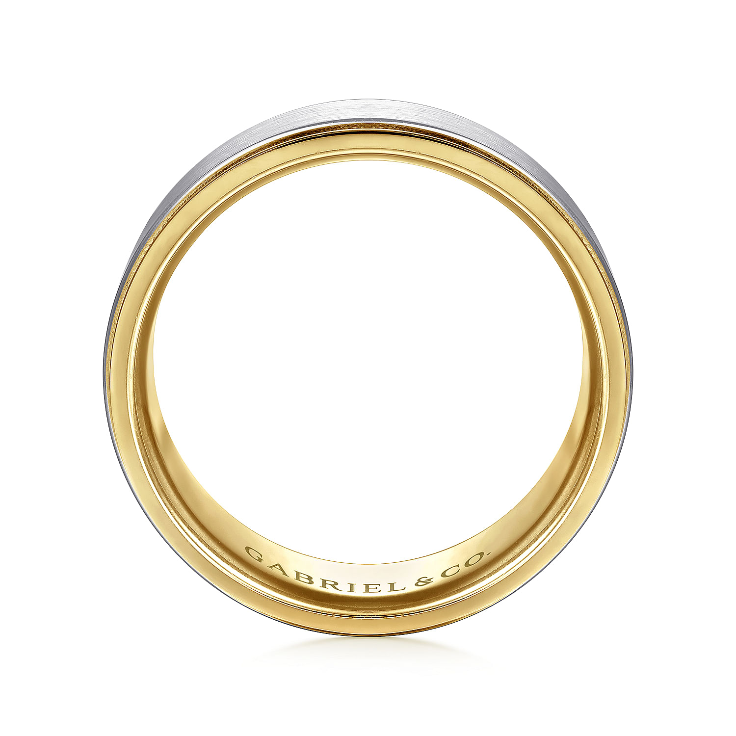 新品　blanciris ×joseph RING SUNSHINE 14K White-Yellow Gold 8mm - Two Tone Men's Wedding Band in