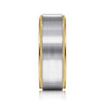 Liam - 14K White-Yellow Gold 8mm - Two Tone Men's Wedding Band in Satin Finish