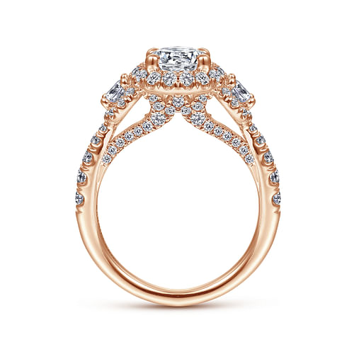 Liana - 14K Rose Gold Round Diamond Engagement Ring - 0.92 ct - Shot 2
