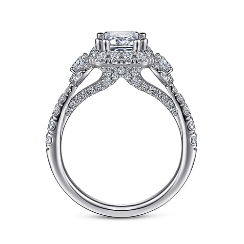 Liana - 14K White Gold Emerald Cut Diamond Engagement Ring - 0.95 ct - Shot 2