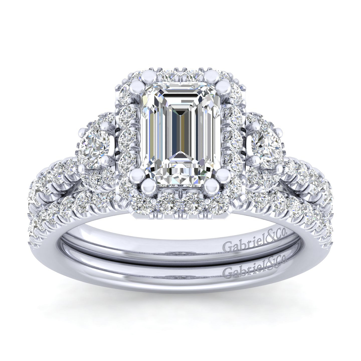 Liana - 14K White Gold Emerald Cut Diamond Engagement Ring - 0.95 ct - Shot 4