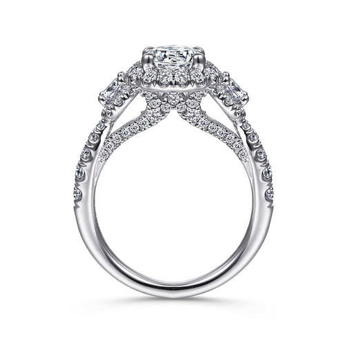 Liana - 14K White Gold Round Diamond Engagement Ring - 0.92 ct - Shot 2