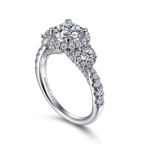 Liana - 14K White Gold Round Diamond Engagement Ring - 0.92 ct - Shot 3