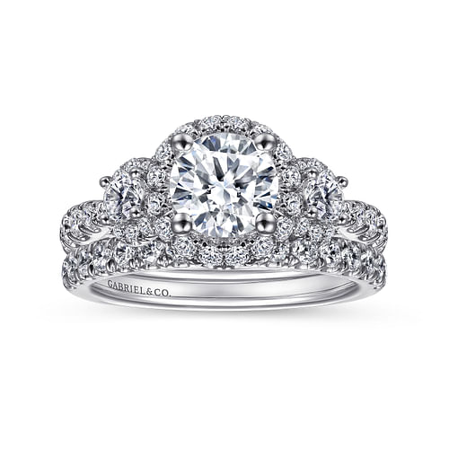 Liana - 14K White Gold Round Diamond Engagement Ring - 0.92 ct - Shot 4