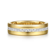 Liane - 14K Yellow Gold Channel Setting Princess Cut Diamond Anniversary Band