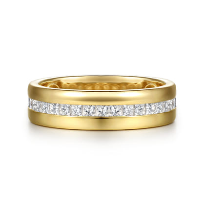 Liane - 14K Yellow Gold Channel Setting Princess Cut Diamond Anniversary Band