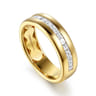 Straight Wedding Ring in 14k Yellow Gold with Princess Cut Natural Diamond at Gabriel & Co.