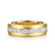 Liane - 14K Yellow Gold Channel Setting Princess Cut Diamond Anniversary Band